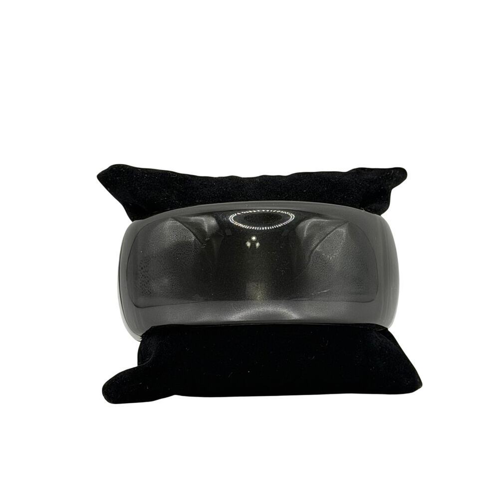 Chunky Smoky Charcoal Lucite Resin Bangle Bracelet | Minimalist Y2K Statement